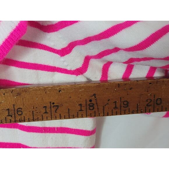 Lilly Pulitzer- Women's pink and white striped pull over sweater- size Large - Picture 6 of 7